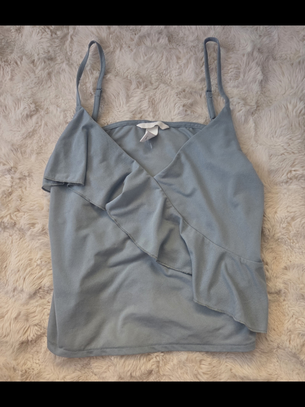 H&M Soft Light Blue Ruffle Camisole Tanktop Small